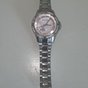 Bulova Silver and Pink Watch